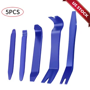 Plastic Trim Removal Pry Tool Set for Car Radio Panel Door Dash Clip Fasteners - Picture 1 of 15