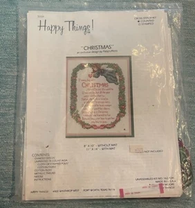 Happy Things WEIHNACHTEN Kreuzstich SEALED Kit - Patsy's Drucke - 8" x 10" - Bild 1 von 2