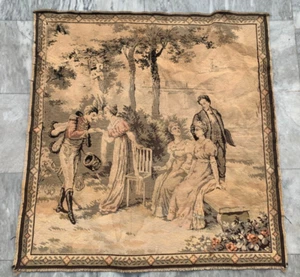 Antique Tapestry, French Tapestry Antique romantic Tapestry Home Decor 3x3 ft - Picture 1 of 13