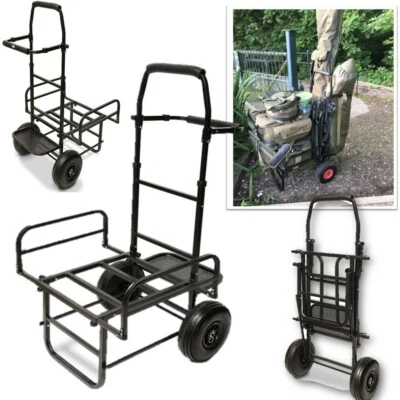 NEU Dynamic NGT klappbarer Angelwagen Karpfen grobes Streichholz Falten flaches Doppelrad  - Bild 1 von 4