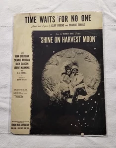 Time Waits For No One "Shine On Harvest Moon" 1944 Vintage Sheet Music Sinatra - Picture 1 of 7