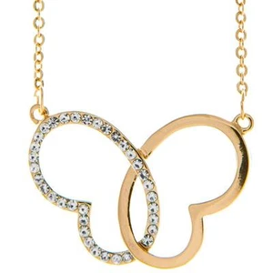 Collar Mariposa Corazones Entrelazados Oro Rosa 16" Matashi con Cristales-Mejor Regalo - Imagen 1 de 7