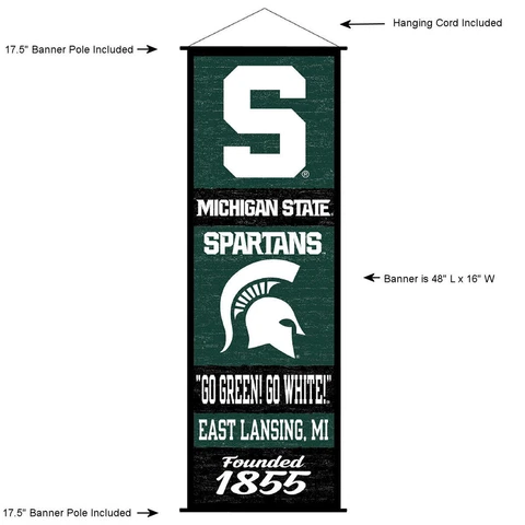 Michigan State University Spartans Room Banner Poster Art Canvas Cover
