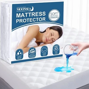 Waterproof Mattress Pad Breathable Quilted Mattress Protector Topper All Sizes - Picture 1 of 14