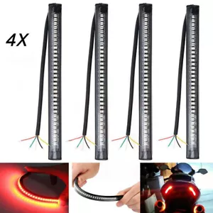 4 piezas 48 LED señal de giro para motocicleta freno trasero dejar de funcionar tira de luz universal - Imagen 1 de 9