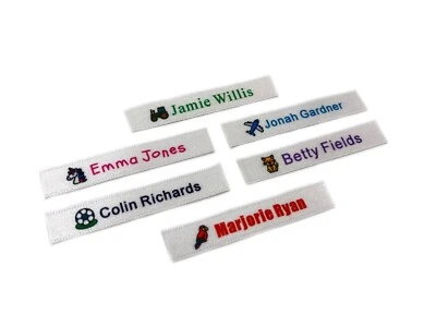 CAMBRIDGE PERSONALISED Personalisierte Namensbänder Namensschilder Etiketten zum Einnähen Schule - 30/60 Stück