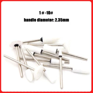 2.35mm Shank White Corundum Flint Grinding Heads Polishing Wheel Burr Drill Bits - Picture 1 of 6