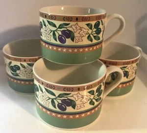 Sango Olivia Mugs Set Of Four Green And Purple Olives (192) - Picture 1 of 8