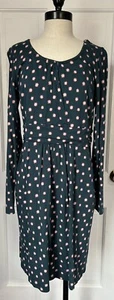 Boden Green Starburst Print Cotton Modal Fit & Flare Pullover Dress Womens 12 R - Picture 1 of 7