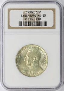 1936 Lynchburg 50c Commemorative Half Dollar NGC MS65 - Picture 1 of 4