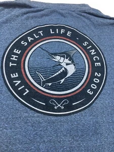 Salt life men XL extra large blue T-shirt marlin design Long Sleeve - Picture 1 of 10