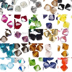 24 Czech Crystal Double Cone Faceted Glass Bicone Loose Beads in Sizes Small-Big - Picture 1 of 55