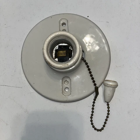Vintage Knox White Porcelain Wall / Ceiling Light Fixture 660 Watt Cover