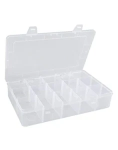 Plastic Organizer Box with Dividers Bead Organizer Tackle Box 15 Large Grids - Picture 1 of 7