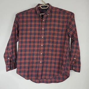 Vintage Gant Shirt Mens Red Blue Plaid Cotton Chelsea Twill Button Down Sz M - Picture 1 of 7