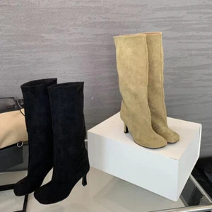 Women Knee High Boots Wide Calf Stiletto Boots All Matched for Outdoor Travel - Picture 1 of 17