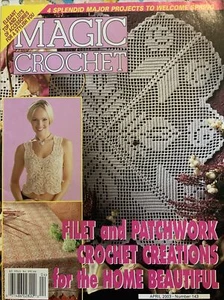 Magic Crochet Pattern Magazine 143 April 2003 Doilies Filet Patchwork Bedspread+ - Picture 1 of 13