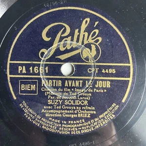 10" Pathe PA 1661-Suzy Solidor-Escale/Partir Avant Le Jour - Imagen 1 de 4