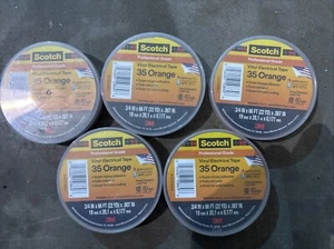 3M Scotch Professional grade 35 orange vinyl electrical tape 3/4" x 66'. (5 Pack - Picture 1 of 2