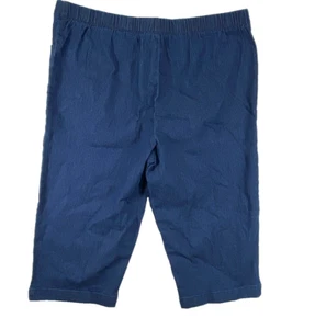 Pantalón corto talla real para mujer talla XL azul mezcla de algodón cintura elástica tirar al aire libre - Imagen 1 de 3