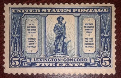 Travelstamps:US Stamps Scott #619The Minute Man, 5¢ mint ,og hinged see scans - Image 1 of 4