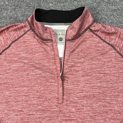 Suéter Robert Graham Para Hombres 2XL Rojo X 1/4 Cremallera Pullover Ajuste Activo Rendimiento Foto 1 de 4