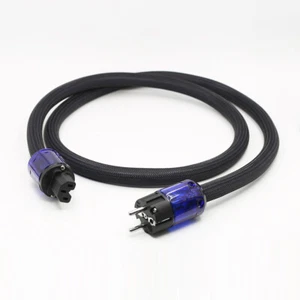 P101 Pure copper 17mm EU Mains Power OFC Cable Shield Cord Schuko IEC Plug HiFi - Picture 1 of 6