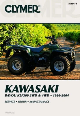 CLYMER 1989-2004 KLF300 Bayou 4x4 SRA MANUAL DE REPARACIÓN M466-4 Kawasaki Foto 1 de 2