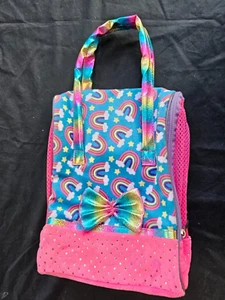 Pet Carrier Toy Small Pink & Rainbows About 14" Tall See-Through Sides Zip Top - Picture 1 of 9