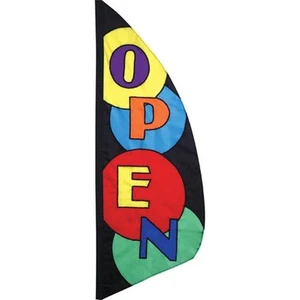 Bandera de pluma abierta (mensaje) círculos abiertos estilo bandera 8,5 pies PR 26214 - Imagen 1 de 1