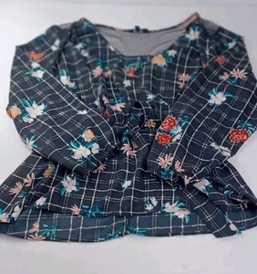 Camicetta donna Louise Paris 3X nera con cintura floreale e pannello trasparente ottime condizioni - Foto 1 di 8