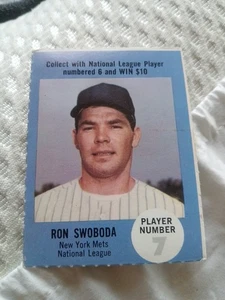1968 RON SWOBODA ATLANTIC OIL #7 WETTBEWERBSKARTE NEW YORK METS REGELN ZURÜCK - Bild 1 von 2