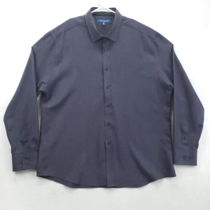 Vince Camuto Shirt Mens Extra Large Navy Blue Button Up Long Sleeve Solid - Picture 1 of 12