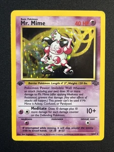 Pokemon TCG 1st Edition Mr. Mime Holo 6/64 Jungle Holo Rare Vintage SET BREAK - Picture 1 of 13