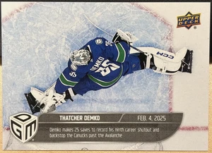2024-25 24/25 Game Dated Moments #52 Thatcher Demko Vancouver Canucks  / 599 - Picture 1 of 2