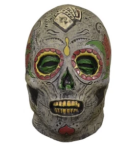 Day Of The Dead Zombie Horror Ghoul Mens Costume Overhead Latex Mask - Picture 1 of 1