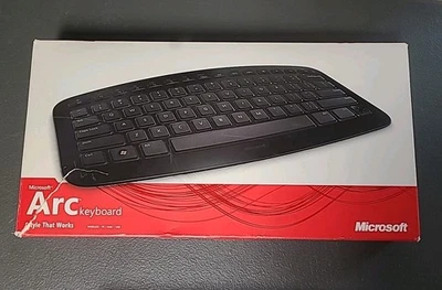 Microsoft Arc Wireless Keyboard 1392 Black w/ USB Dongle - Image 1 of 4