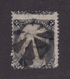 MATT'S STAMPS SCOTT #87 ANDREW JACKSON, BLACK 2-CENT, E GRILL, USED, CV$200 - Picture 1 of 3