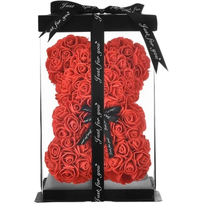 Orso Teddy rose 25cm con scatola regalo, orsetto di rose, idea regalo amore, San