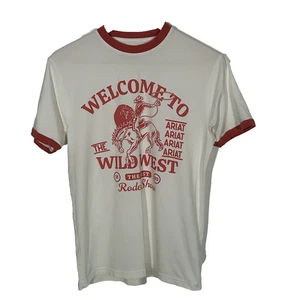 Womens Ariat Wild West Show Crew Neck T-Shirt Size XS Contrast Trim Shirt Tee - Picture 1 of 8