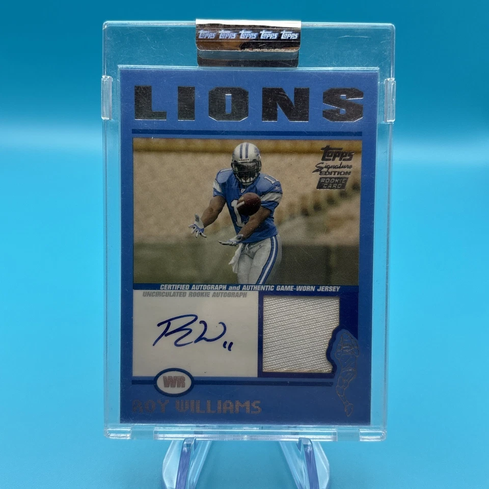 2004 Topps Signature Edition Blue Roy Williams #85 Rookie Jersey Auto RC 47/50 - Image 1 of 2
