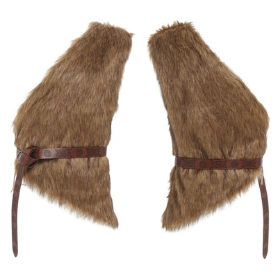 Unisex Womens Mens Fur Fully Lining Cosplay Viking Warrior Costumes Vest Winter  - Image 1 of 3