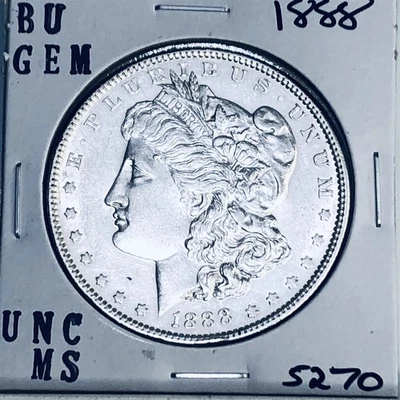 1888 BU GEM MORGAN SILVER DOLLAR UNC MS+++ U.S. MINT RARE COIN 5270 - Image 1 of 3