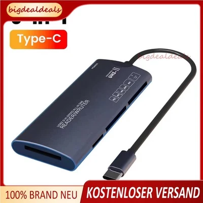 USB-C Kartenleser Speicherkartenleser Kartenlesegerät MicroSD/SD/TF/XD/CF/M2/MS - Bild 1 von 4