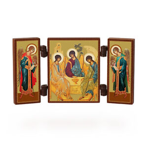 Ikone - Heilige Dreifaltigkeit christliche reise Altar Triptychon Andrej Rubljow