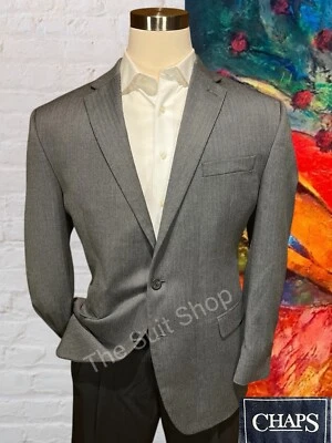 Chaps Ralph Lauren 46R Gray Herringbone Blazer Sport Coat Casual Jacket - Image 1 of 4