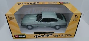 BURAGO 1:24 FORD CAPRI 1982 GREEN Vintage Collection Sealed Boxed Diecast toy - Picture 1 of 6