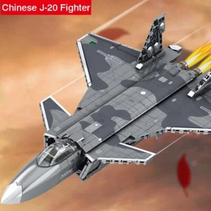 J-20 Fighter Aircraft Building Block Set Technical Air Military Series Brick Toy - Picture 1 of 10