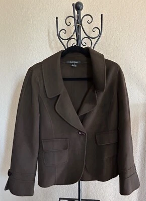 Ellen Tracy Wool Jacket Sz8 Angora Rich Brown Tailored Blazer - Image 1 of 4
