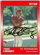 1989 Star St Petersburg TODD CROSBY Signed Card autograph CARDINALS hawaii